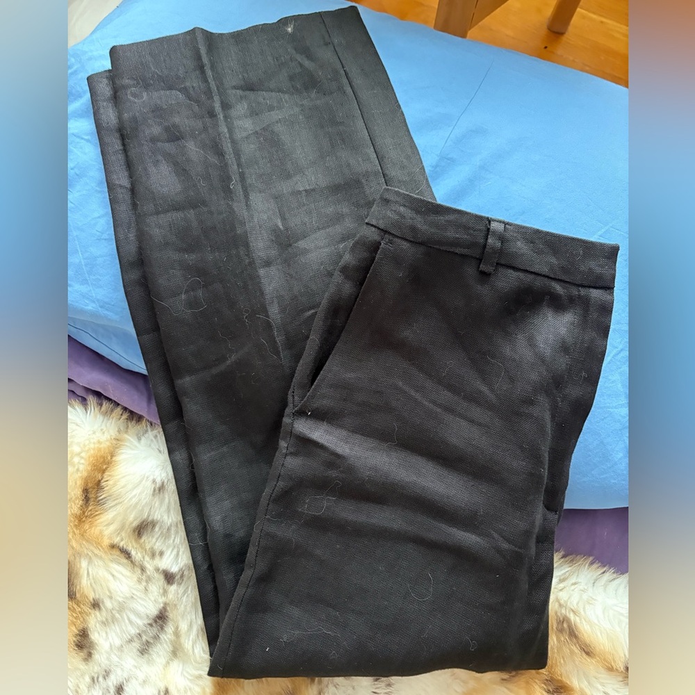 Talbots Black Linen Wide Leg Pants - Picture 4 of 4